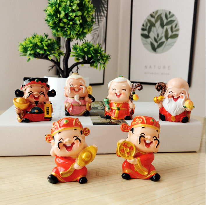 Tượng Phúc Lộc Thọ trang trí terrarium Tết