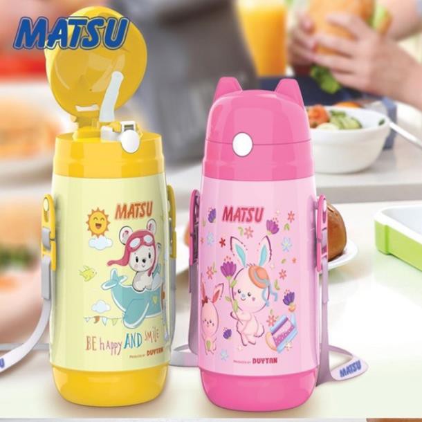 [SIÊU ĐẸP] Bình Nước Học Sinh Matsu Duy Tân 400ml, bình nước có dây treo vô cùng tiện lợi cho bé