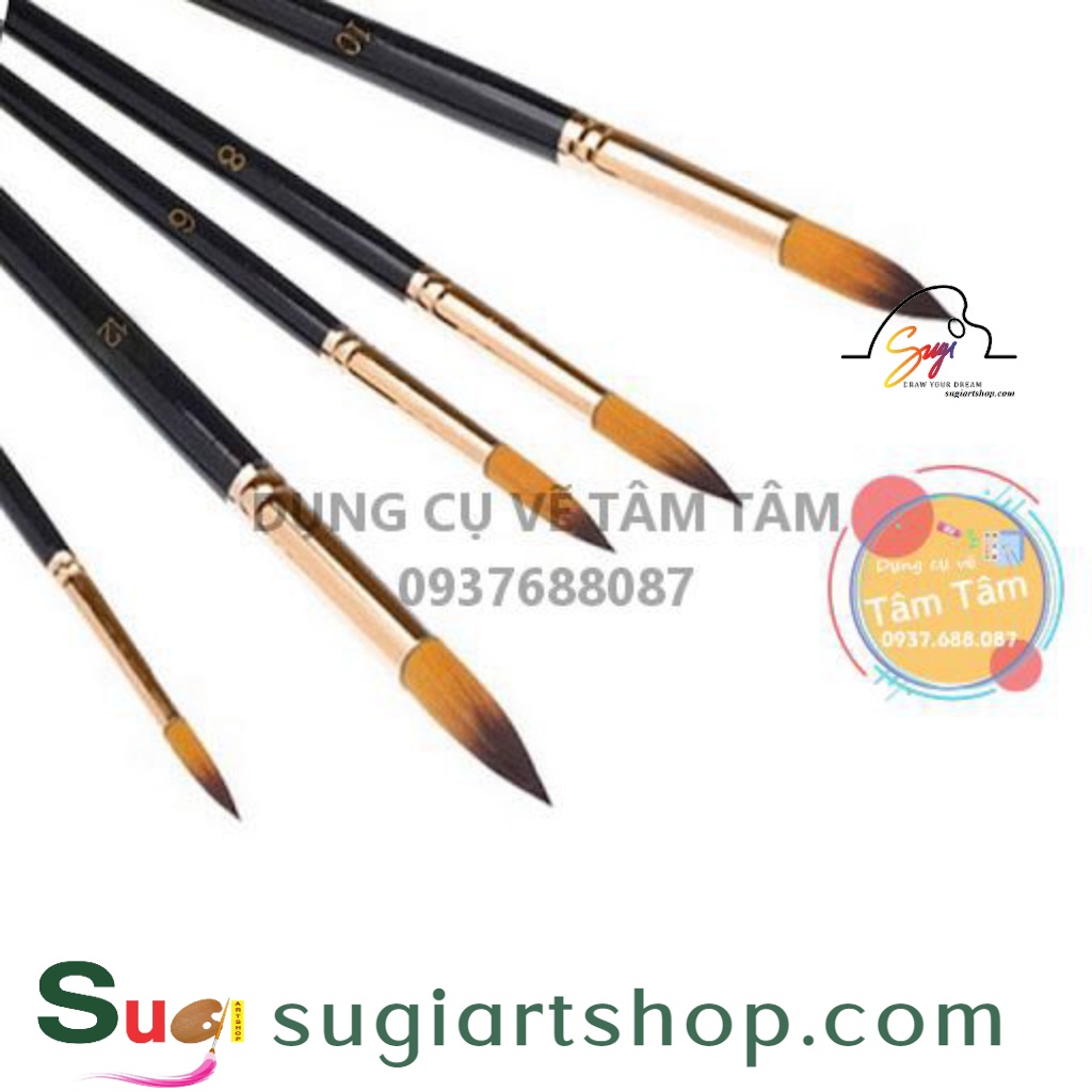 -Bộ cọ đầu TRÒN/VÁT/BẰNG Keep Smiling 5 cây mã 5015