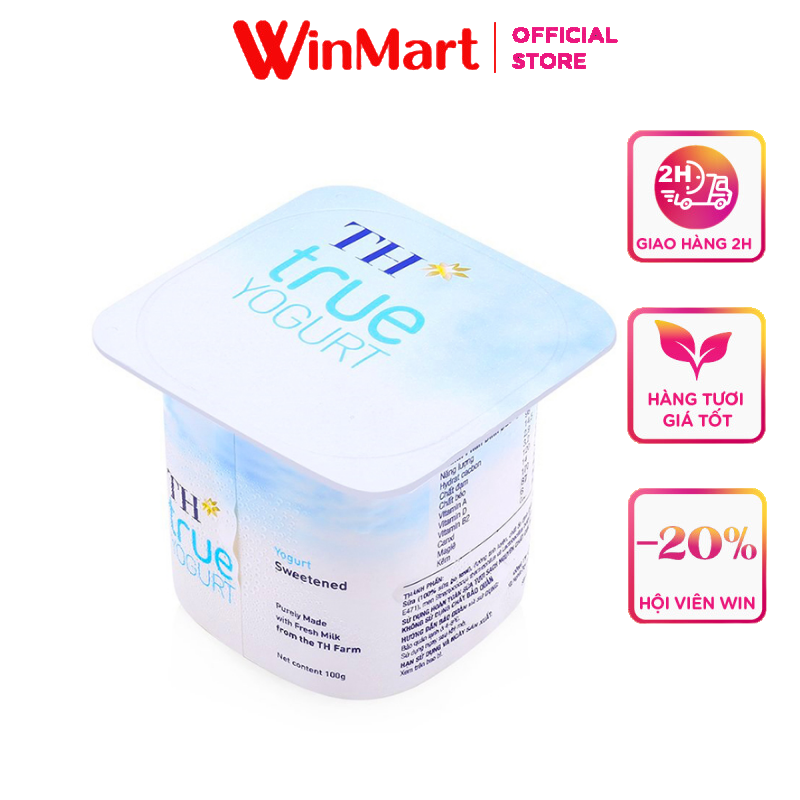 [Siêu thị WinMart] - TH MILK Sữa chua ăn không đường 100g