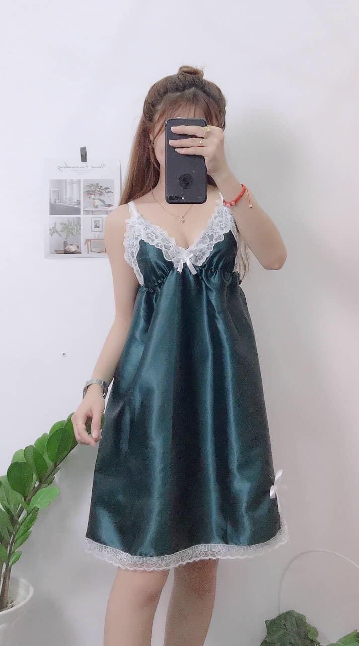 ĐẦM PHI BÓNG PHỐI REN ĐEN FREESIZE DƯỚI 55KG