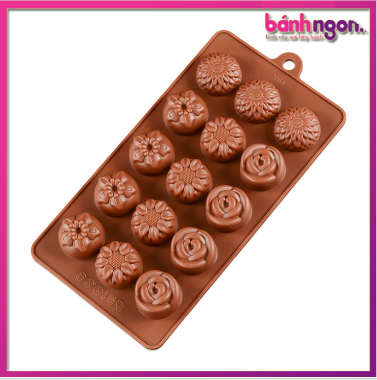 🍩🍩🍩 KHUÔN SILICON LÀM BÁNH RAU CÂU SOCOLA HÌNH 15 HOA HƯỚNG DƯƠNG NHỎ 🍩🍩🍩
