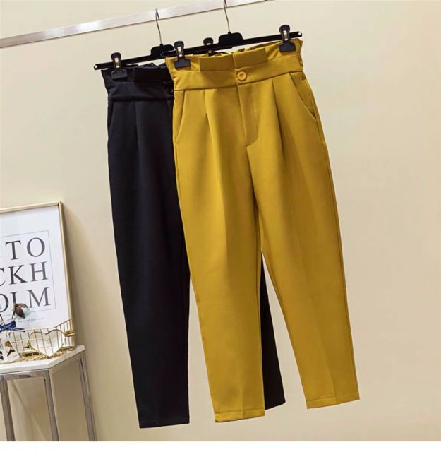 Quần baggy cạp cao xếp ly
