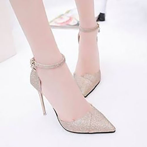 Giày cao gót 8 phân bít mũi kim tuyến LT (BM007)