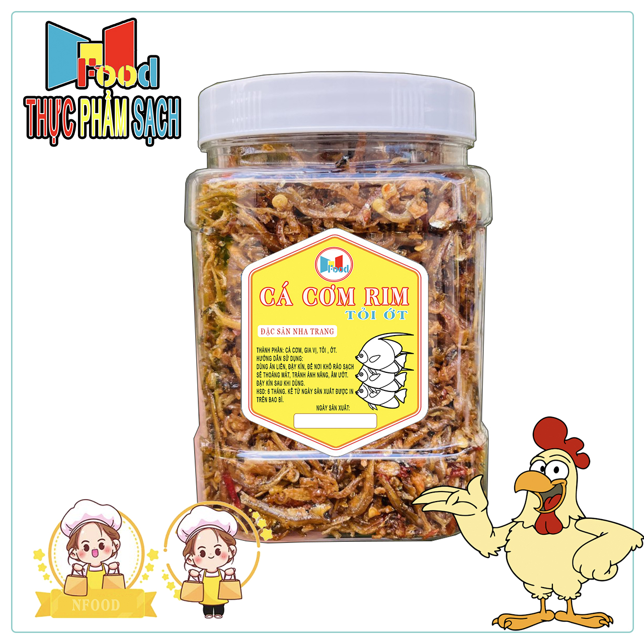 Cá Cơm Rim Tỏi ớt Lon 500gram