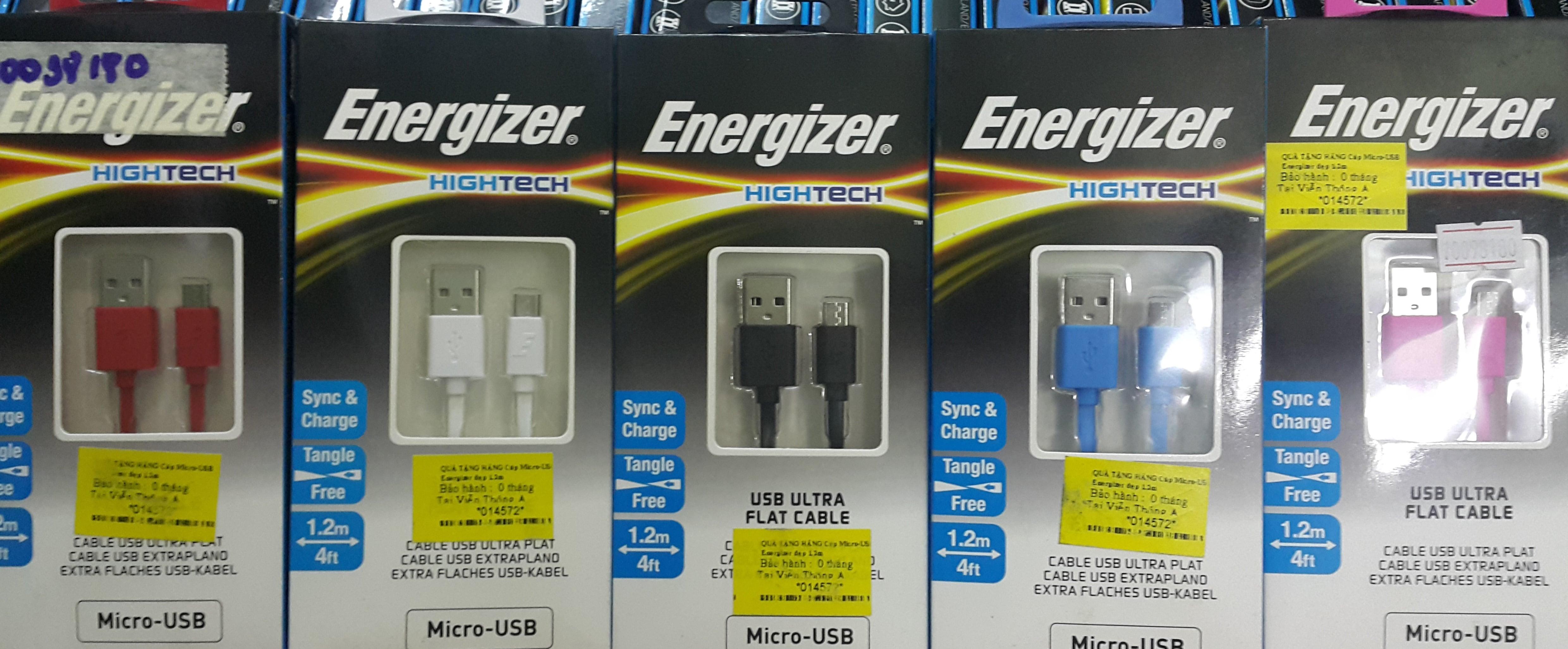 [HCM]Cáp Micro USB Energizer - Dài 1.2m - của hãng