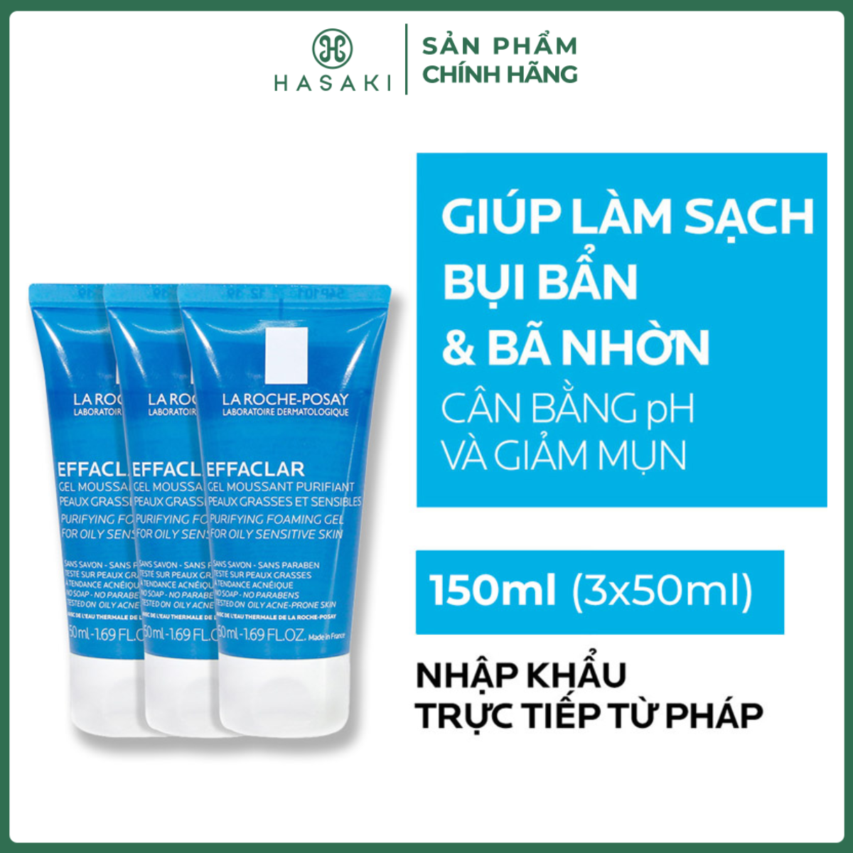 [MUA LÀ CÓ QUÀ] Gel Rửa Mặt La Roche-Posay Dành Cho Da Dầu, Nhạy Cảm 50ml, 200ml, 400ml, 2x50m La Roche Posay Hasaki Sản phẩm chính hãng