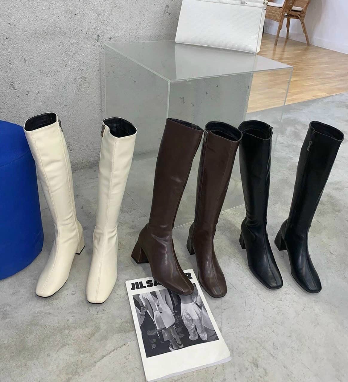[Fullbox] Boot cao cổ da lì khoá cạnh cao cấp