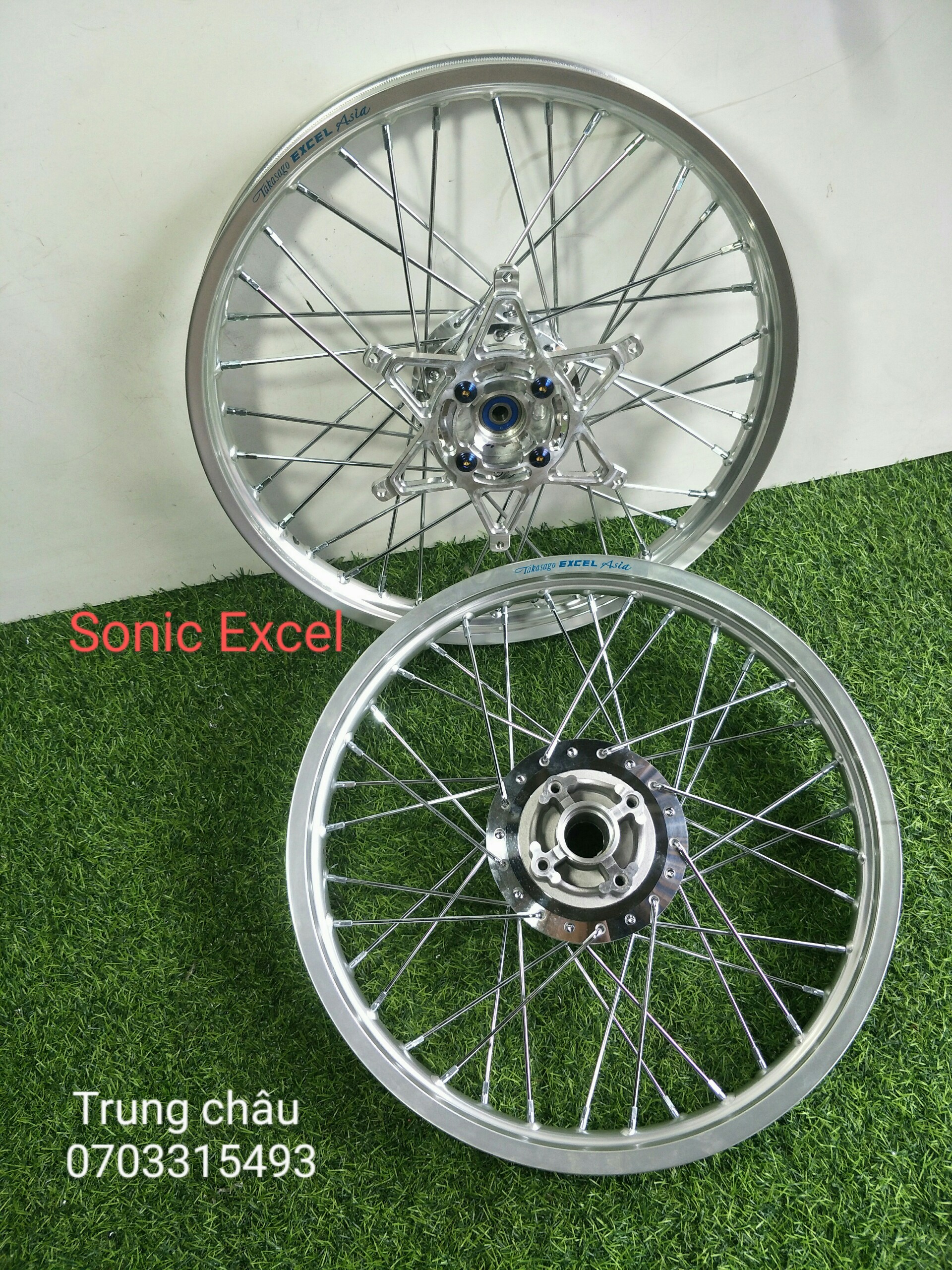 [HCM] CẶP BÁNH CĂM SONIC NIỀNG EXCEL THÁI CĂM RCB ĐÙM MẠ CRÔM HOẶC SƠN BẠC KÈM PAT GẮN ĐĨA ZIN