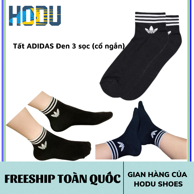 [HÀNG VNXK] Tất ngắn adidas 2 màu đen trắng