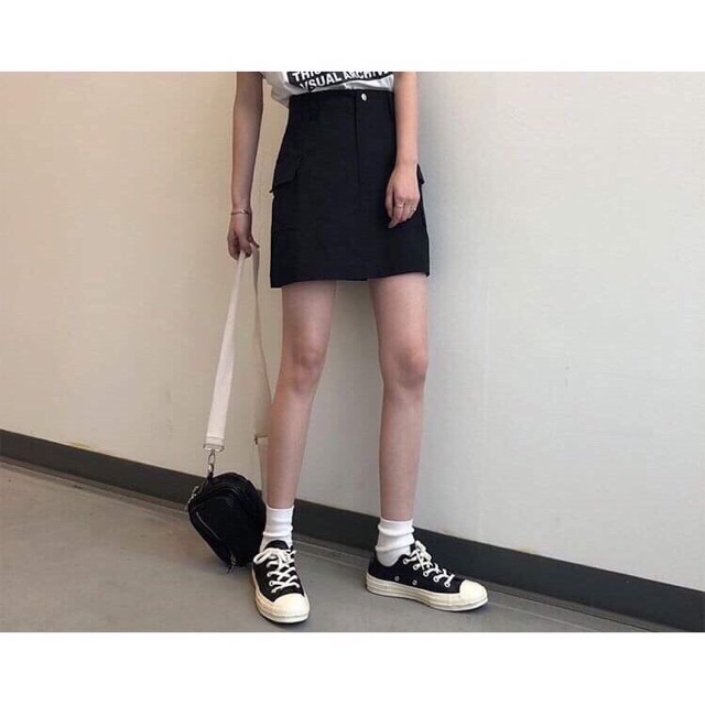 [HCM]Chân váy kaki túi hộp ulzzang