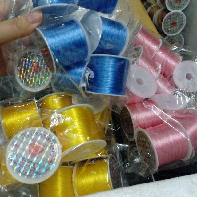 [HCM]Cước tơ dẹt xỏ vòng chuỗi hạt đá phong thuỷ 100m