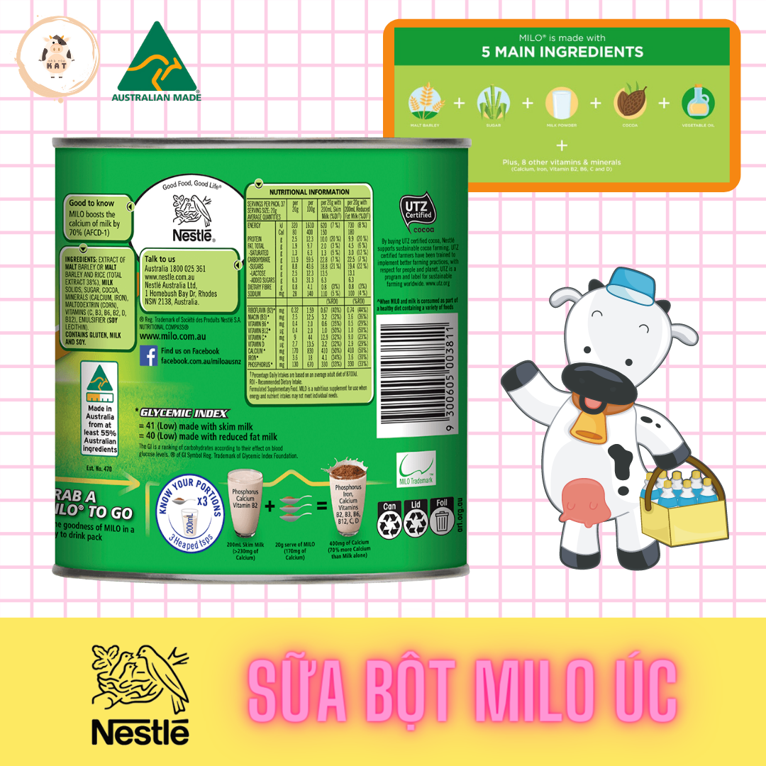 [CHÍNH HÃNG] Sữa MILO Úc 1kg