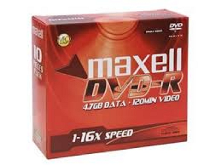 Đĩa DVD-R 4.7GB Maxell  (Hộp 10 đĩa - 10 vỏ đựng)