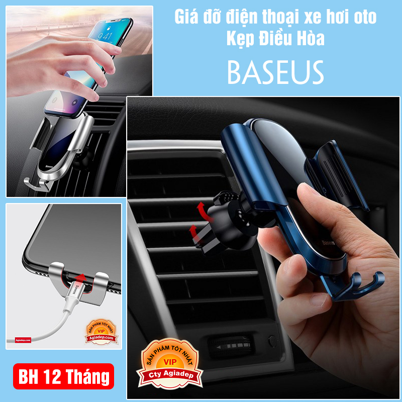 Giá đỡ điện thoại xe hơi oto (Kẹp Điều Hòa) BASEUS chuẩn Mỹ - Kiểu 2 (0002)