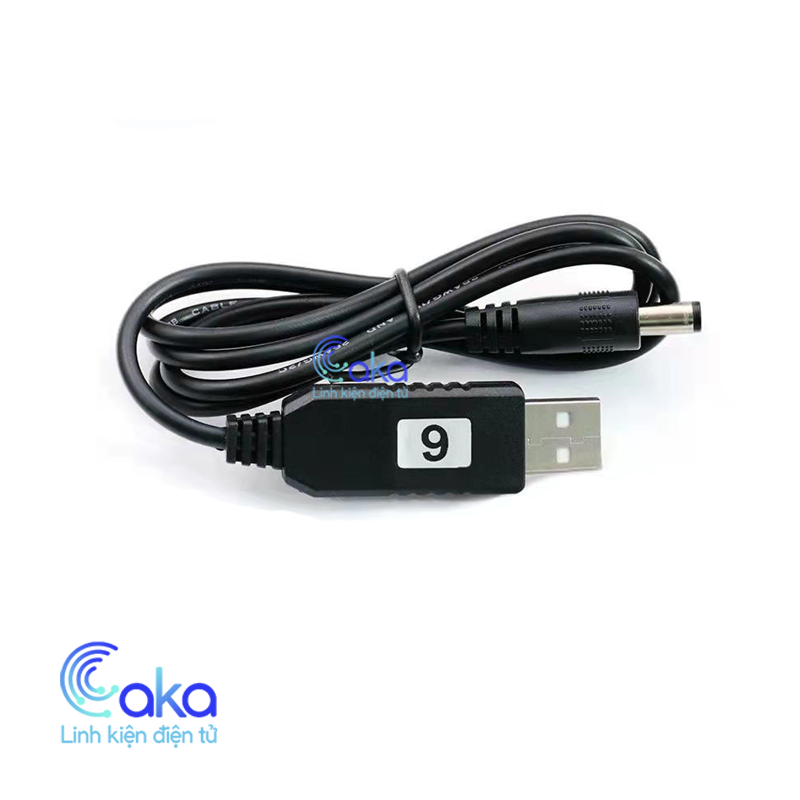 Dây USB tăng áp 5V sang 9V 12V jack dc 5.5x2.1mm