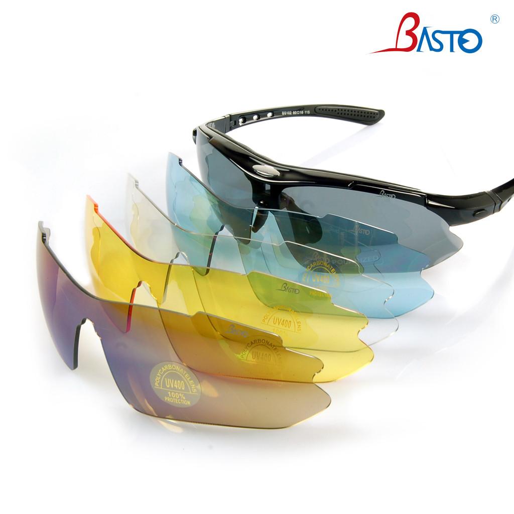 Basto BS102 - Kính râm cận thể thao (Đen đỏ)