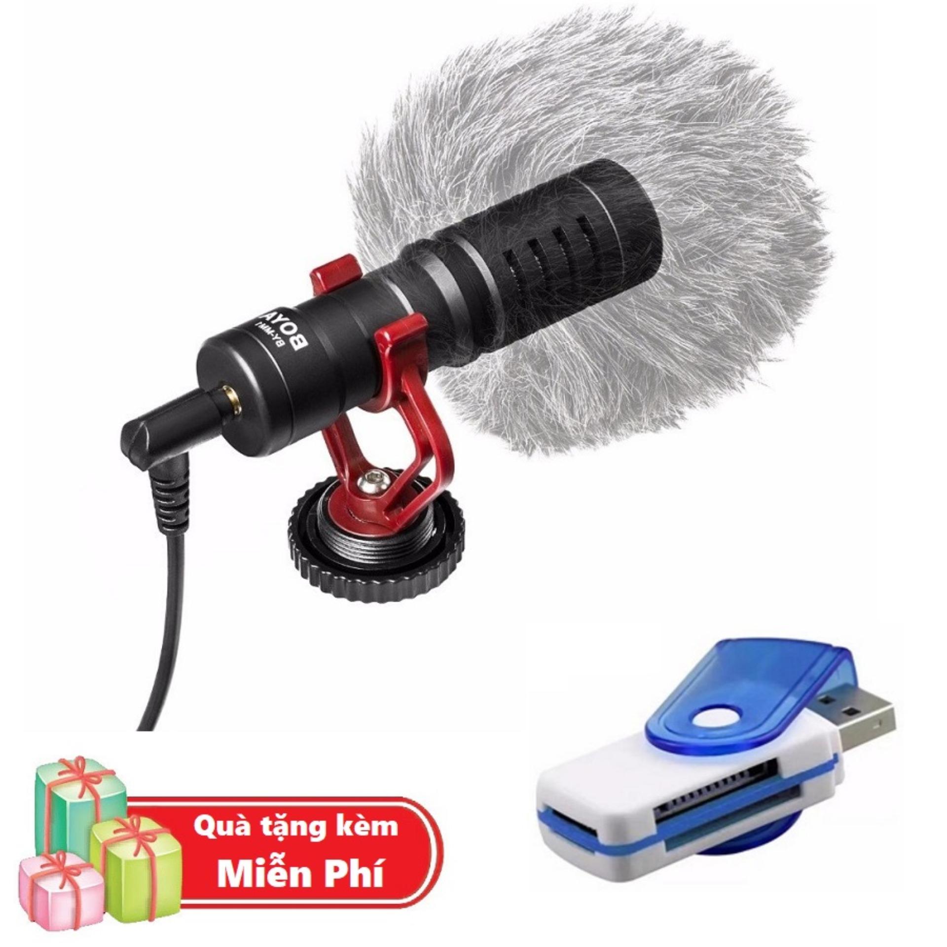 ( Quà tặng Đầu đọc thẻ nhớ đa năng ) Micro thu âm cho điện thoại cao cấp BOYA MM1 - Micro cho điện thoại
