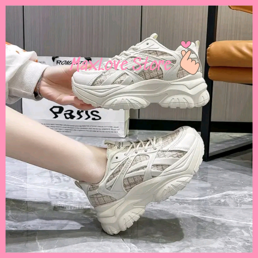 Giày thể thao nữ độn đế vải dạ Shime