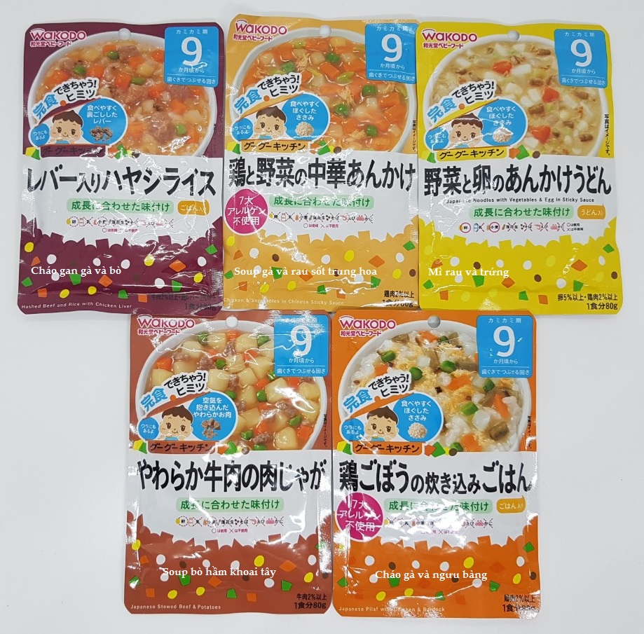 Cháo Wakodo Mì Udon Rau và Trứng 9M+