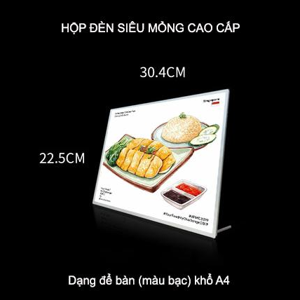 [HCM]HỘP ĐÈN SIÊU MỎNG ĐỂ BÀN KHỔ A4