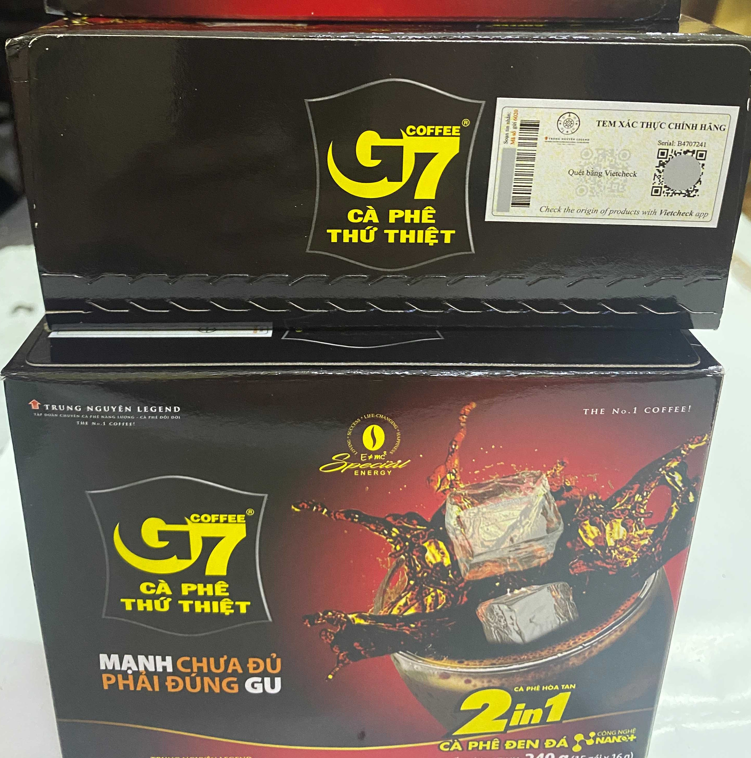 CÀ PHÊ  HÒA TAN ĐEN ĐÁ G7 Hộp 240g (15 gói x 16g)