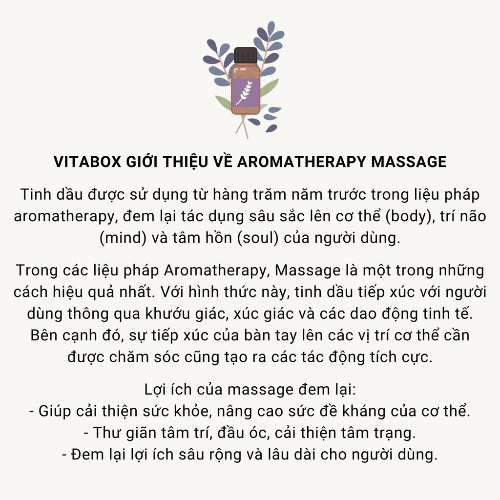 Dầu massage body VITABOX Ginger aromatherapy massage oil