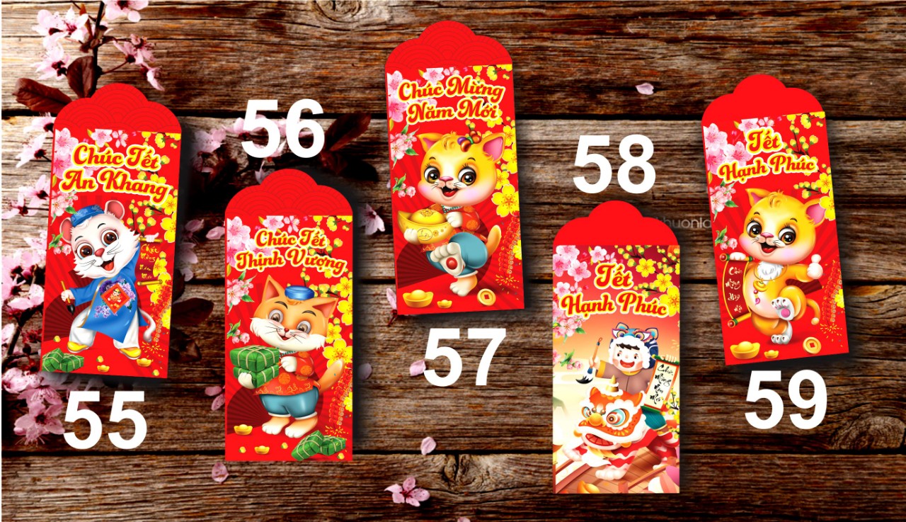 Set 100 bao lì xì tết cổ truyền