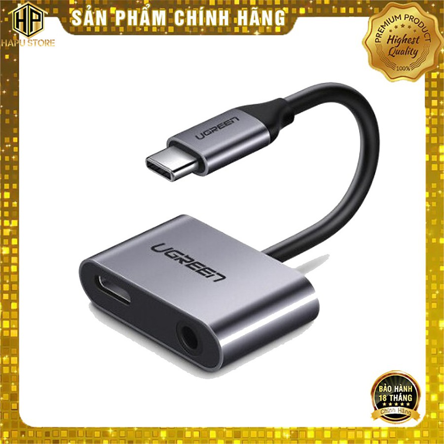 Ugreen 50596 - cáp usb type c ra audio 3.5mm và usb-c cao cấp - hapustore