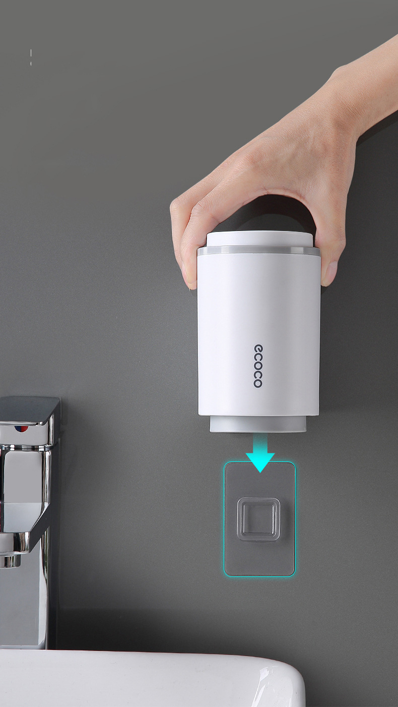 Kệ cắm bàn chải đánh răng Ecoco 2 cốc dán tường- ECOCO 1905