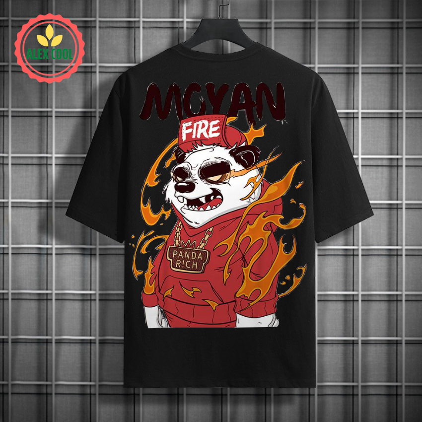 Áo phông nam áo thun nam nữ tay lỡ unisex gấu lửa hàn quốc alex cool , from rộng, áo đôi , áo nhóm , free size , oversize
