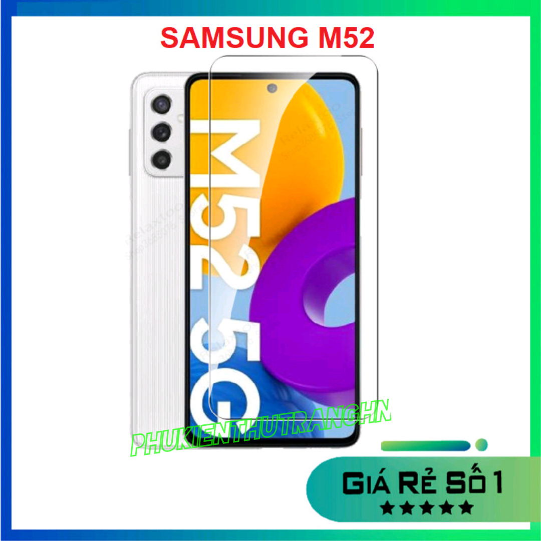 Kính cường lực samsung m52 5g/ m23 5g trong suốt không full màn hình tặng phụ kiện dán
