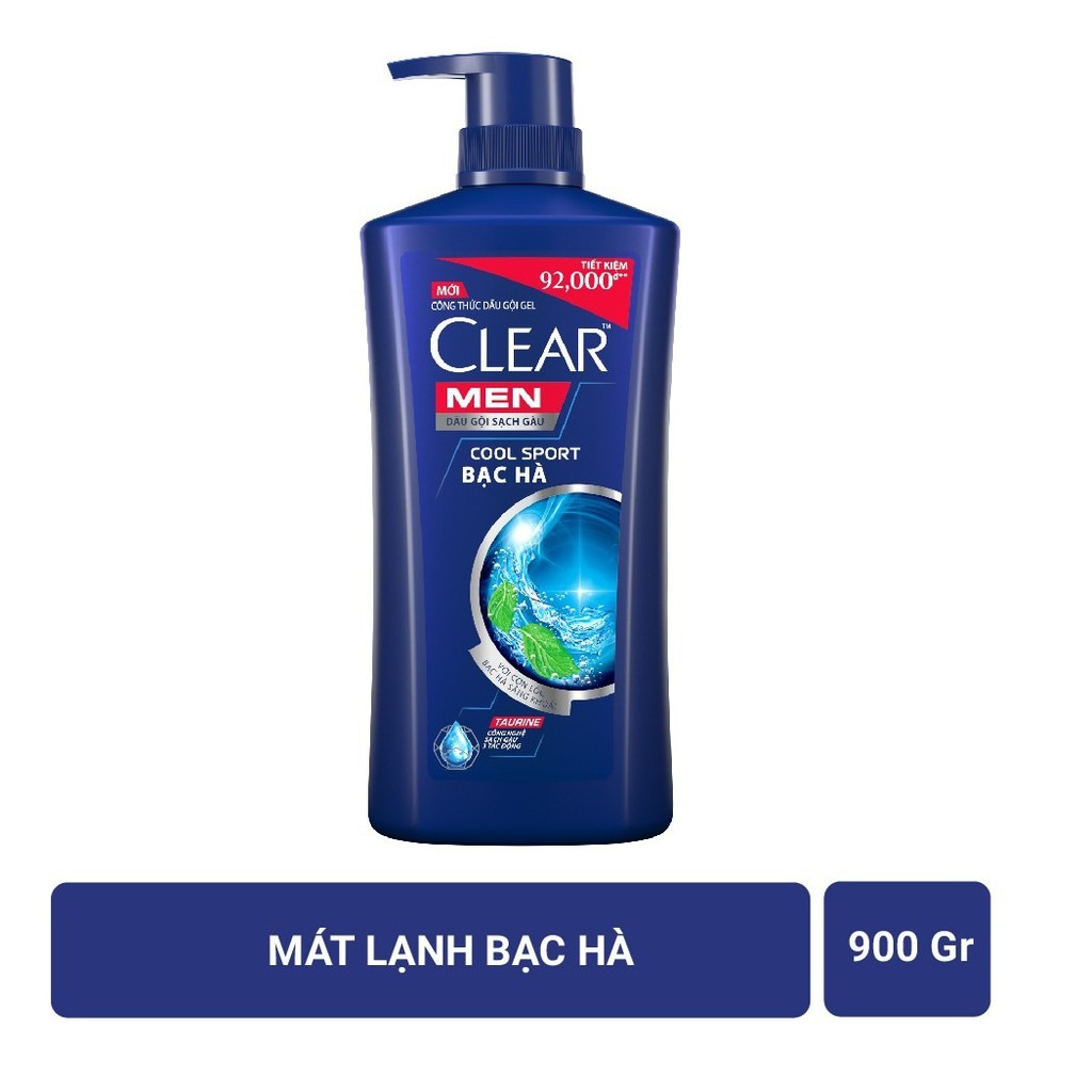 Dầu Gội Sạch Gàu Dành Cho Nam CLEAR Men Cool Sport Bạc Hà 900g