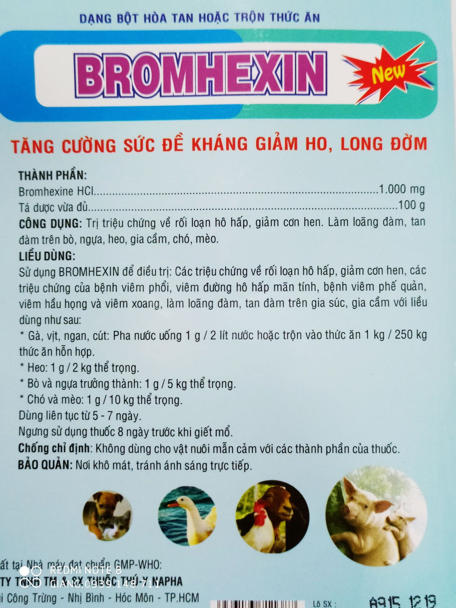 BROMHEXINE GÓI 100G