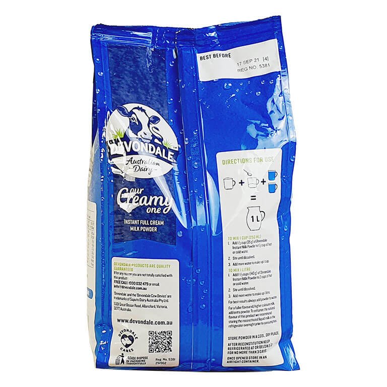 Sữa Bột Devondale Nguyên Kem 1KG Full Cream NK Úc