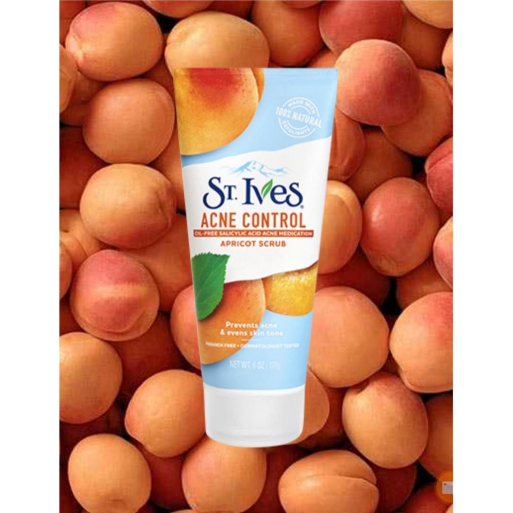Tẩy Da Chết Mặt St.Ives Acne Control Apricot Scrub 170gr