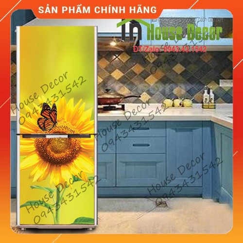 Decal dán trang trí tủ lạnh hoa hướng dương - MS 77