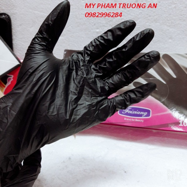 Găng tay y tế Nitrile màu đen 25 đôi