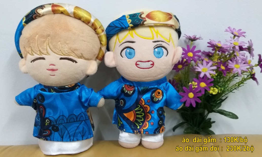 Outfit doll 20 kpop áo dài gấm vàng