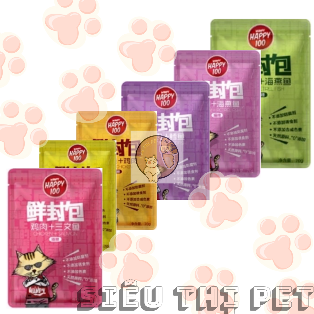 ( TIỆN LỢI )Combo Hạt Catsrang cho mèo MLT 1kg và pate HAPPY 100