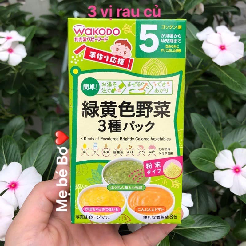 Bột ăn dặm WAKODO Nhật cho bé 5m+