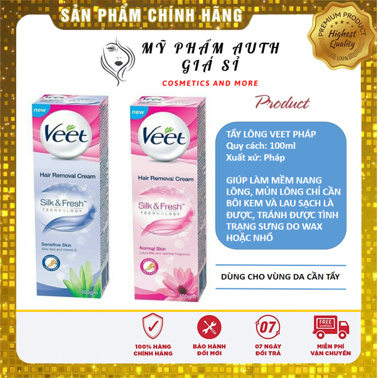 [CHÍNH HÃNG GIÁ SỈ] Kem Tẩy Lông Veet Pháp 100ml