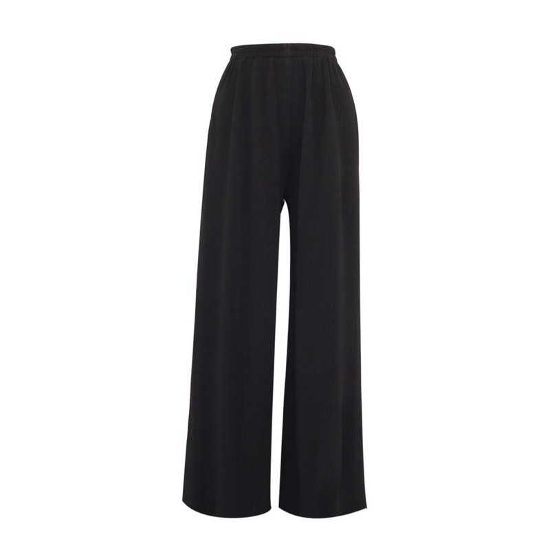 Quần culottes ống rộng thun dập li