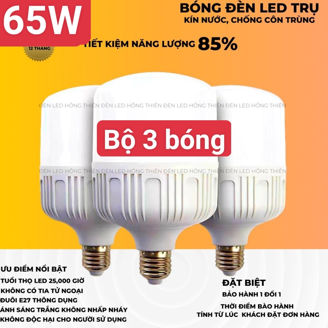 Combo 3 bóng đèn led 65w