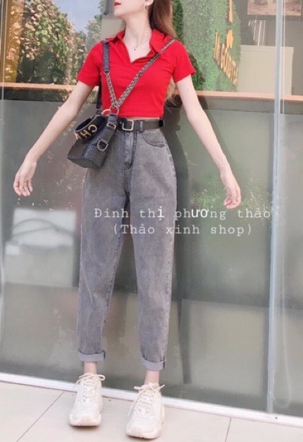 Quần bagy bò trơn khói(200)