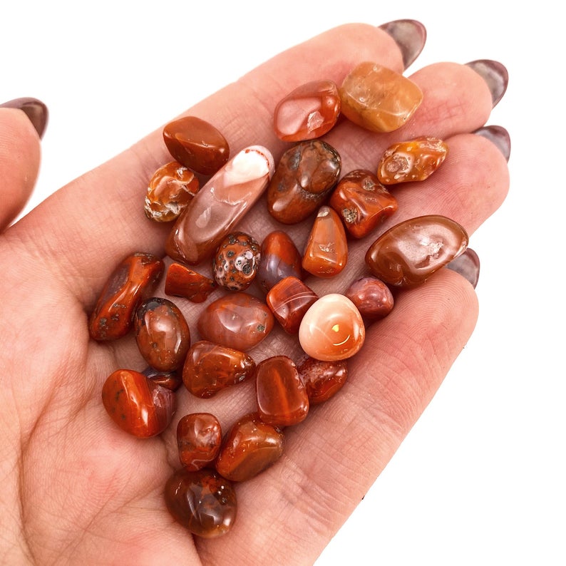 100gr đá mã não đỏ kích thước 1-3 cm [ 100gr to red agate size 2-3 cm; gemstone]