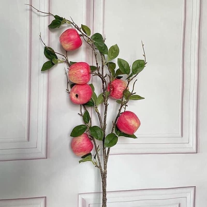Cành táo giả cao cấp 5 quả chuyên dùng decor trang trí đem lại may mắn