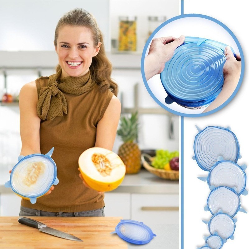 [HCM]Nắp đậy thức ăn silicon (BỘ 6 MIẾNG NHIỀU SIZE)