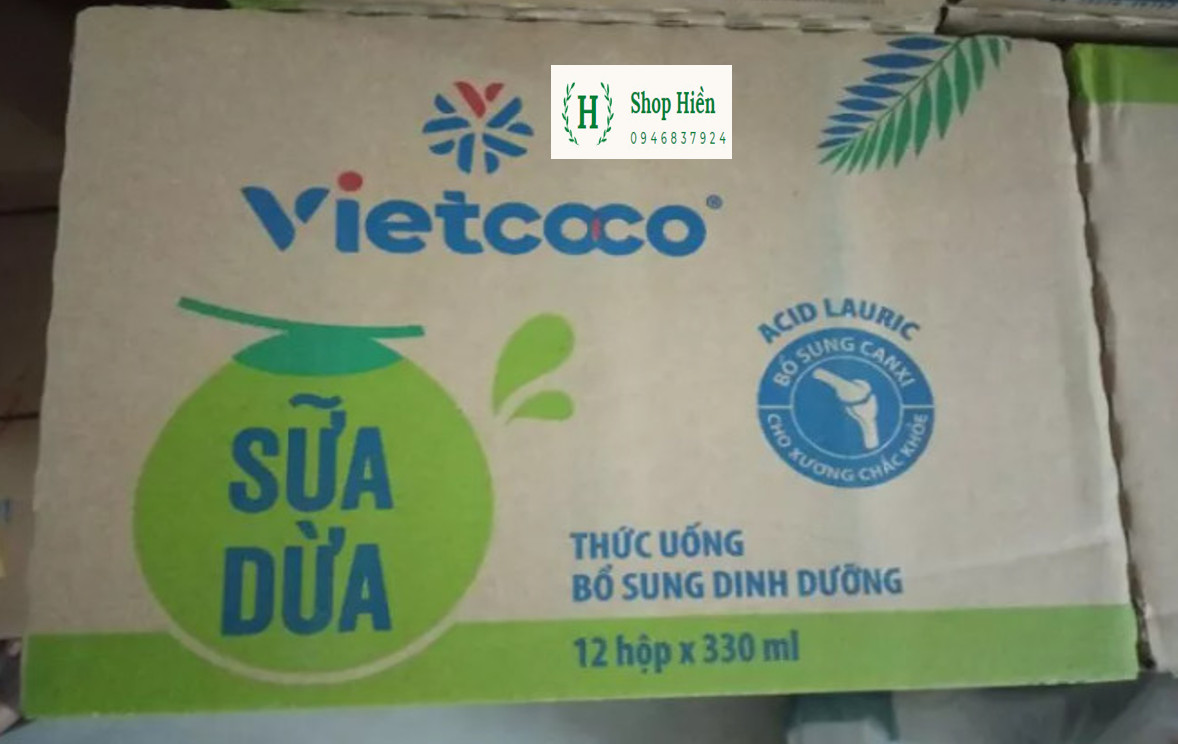 Thùng 12 hộp sữa dừa Vietcoco hộp 330ml (Hàng chính hãng)