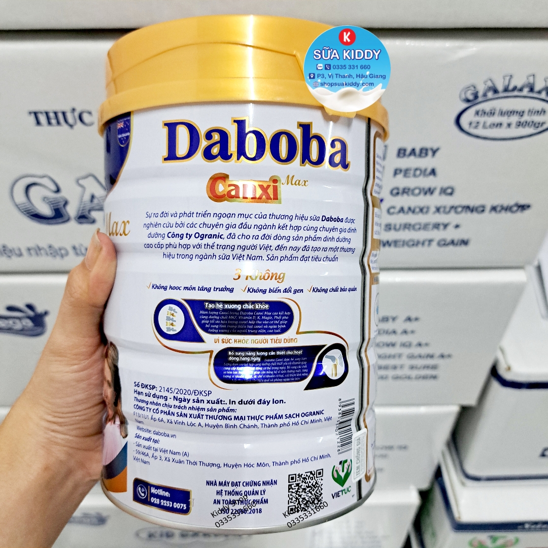 Sữa DABOBA CANXI MAX 900g với thành phần canxi cao